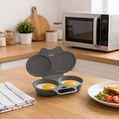 🥳2026 HOT SALE🥳💞50K+ SOLD! 🥗🎁 50% OFF! Microwave Egg Poacher——Dual‑cavity, non‑stick & easy clean. Healthier than frying – stock up & save! 🏠✅
