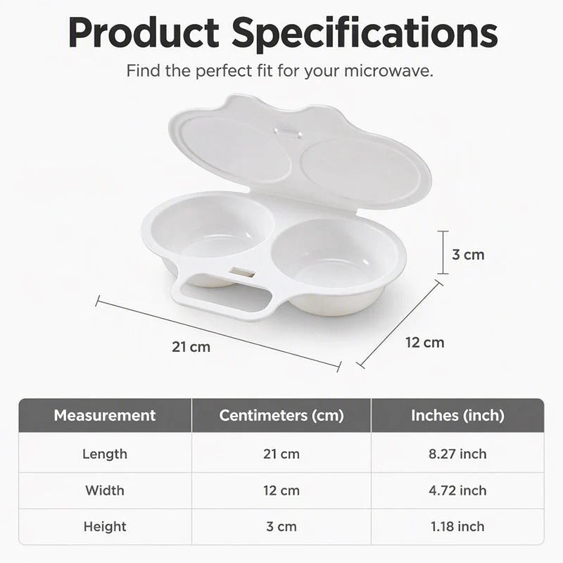 🥳2026 HOT SALE🥳💞50K+ SOLD! 🥗🎁 50% OFF! Microwave Egg Poacher——Dual‑cavity, non‑stick & easy clean. Healthier than frying – stock up & save! 🏠✅
