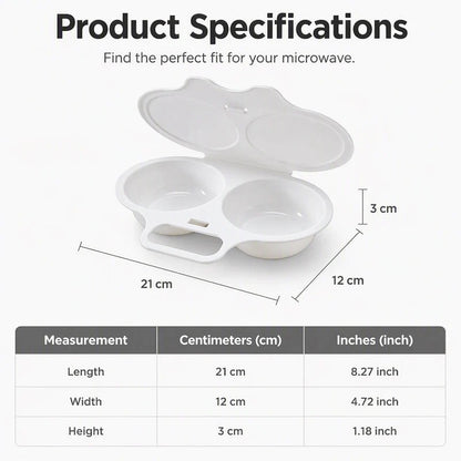 🥳2026 HOT SALE🥳💞50K+ SOLD! 🥗🎁 50% OFF! Microwave Egg Poacher——Dual‑cavity, non‑stick & easy clean. Healthier than frying – stock up & save! 🏠✅